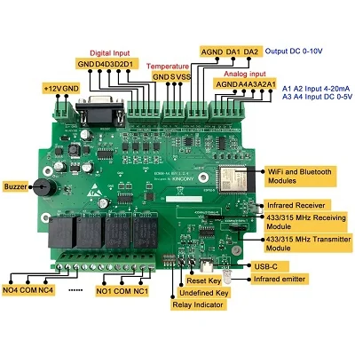 PLC Controller KC868-A4 cu ESP32 ,iesire cu relee si wifi